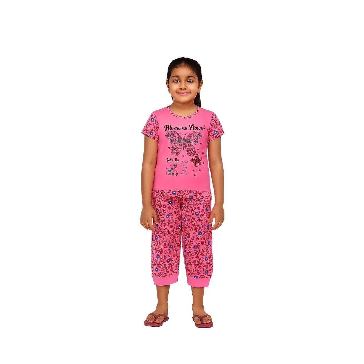 Girls 3/4th set (Short Sleeve Top and Capri)